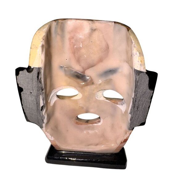 Mini Multicolor semi precious Stone native mexican Mask Figurine Onyx Marble - Picture 3 of 6